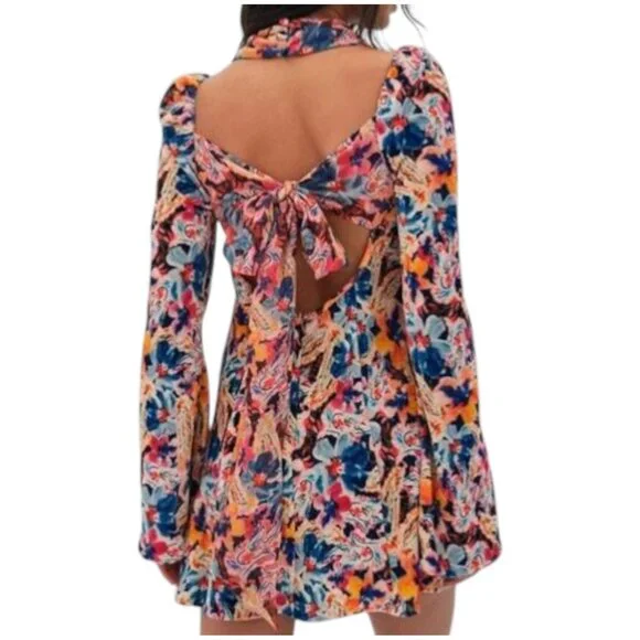 For Love & Lemons Blake Mini Dress Floral Cutout M - Picture 10 of 14